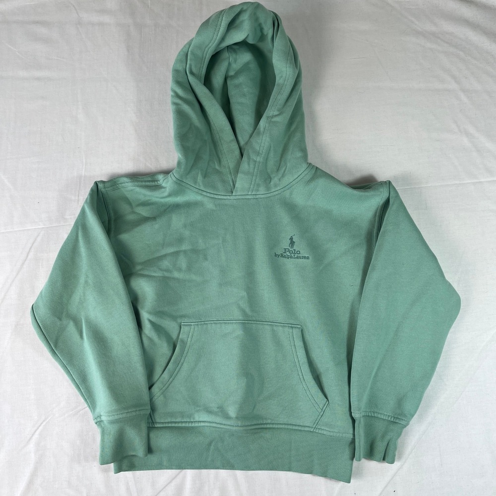 Polo Ralph Lauren Hoodie Kids S (8) Mint Green Excellent Big Fit Pony Logo